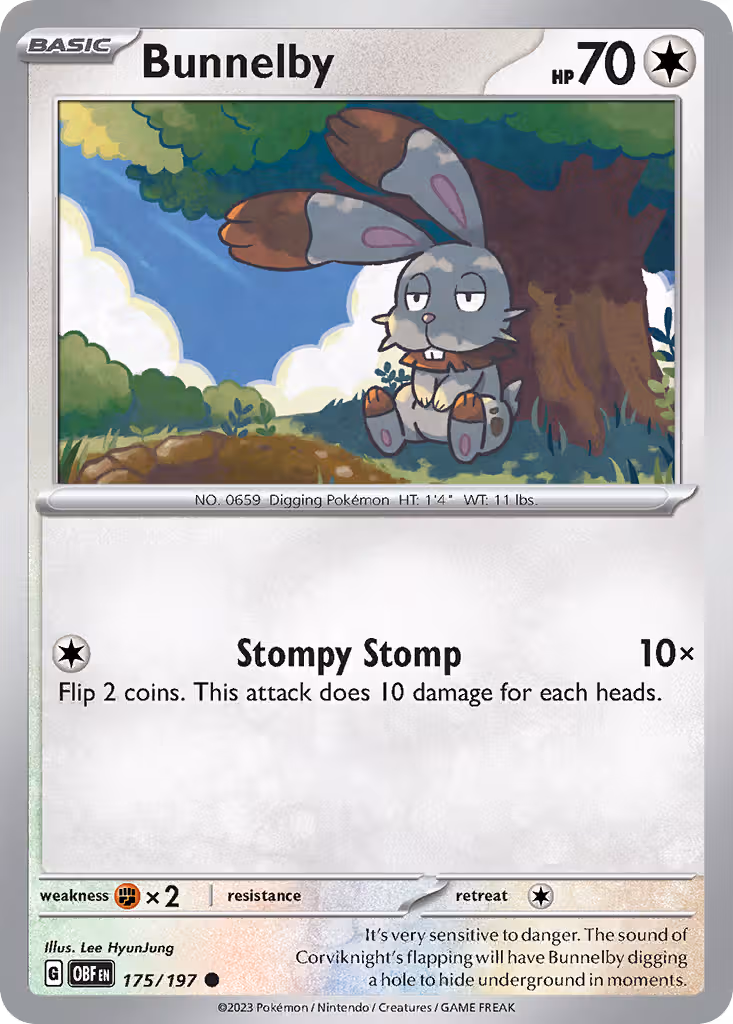 Bunnelby 175/197 Pokemon card