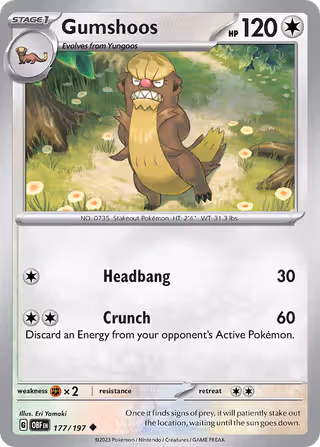 Gumshoos 177/197 Pokemon card