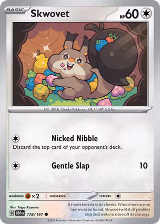 Skwovet 178/197 Pokemon card