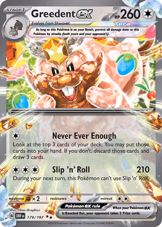 Greedent ex 179/197 Pokemon card