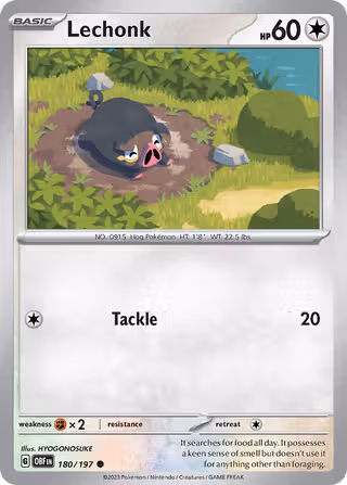 Lechonk 180/197 Pokemon card