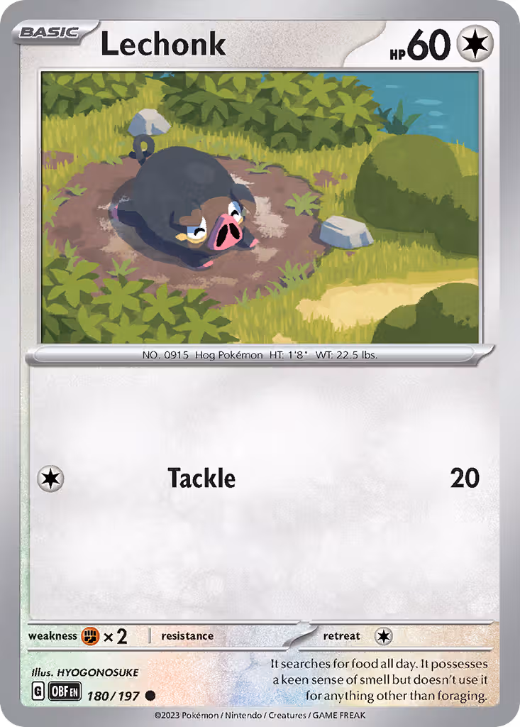 Lechonk 180/197 Pokemon card
