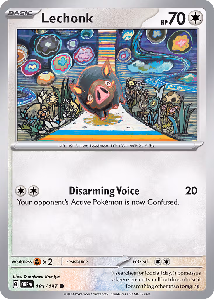 Lechonk 181/197 Pokemon card