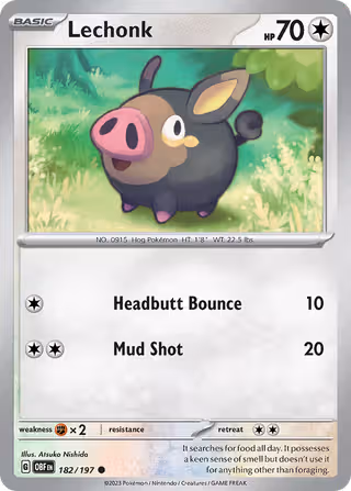 Lechonk 182/197 Pokemon card