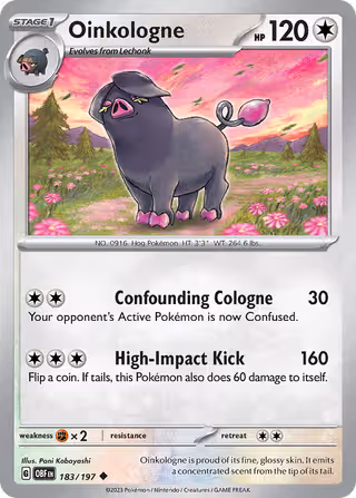 Oinkologne 183/197 Pokemon card