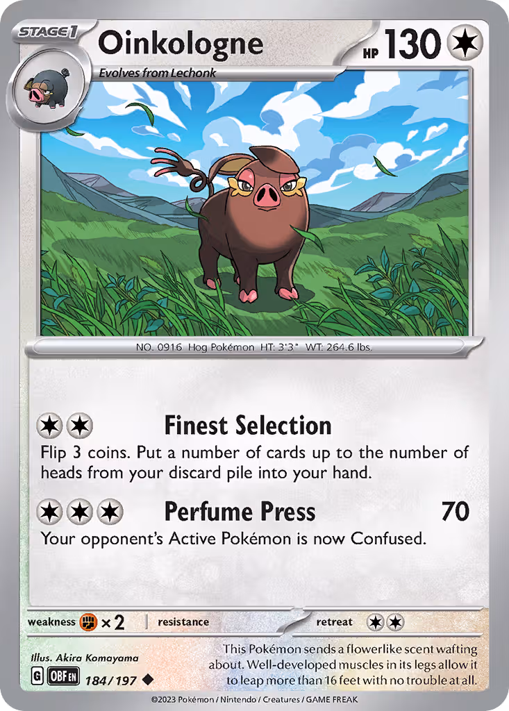 Oinkologne 184/197 Pokemon card