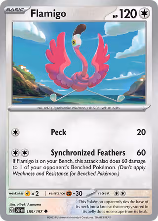 Flamigo 185/197 Pokemon card