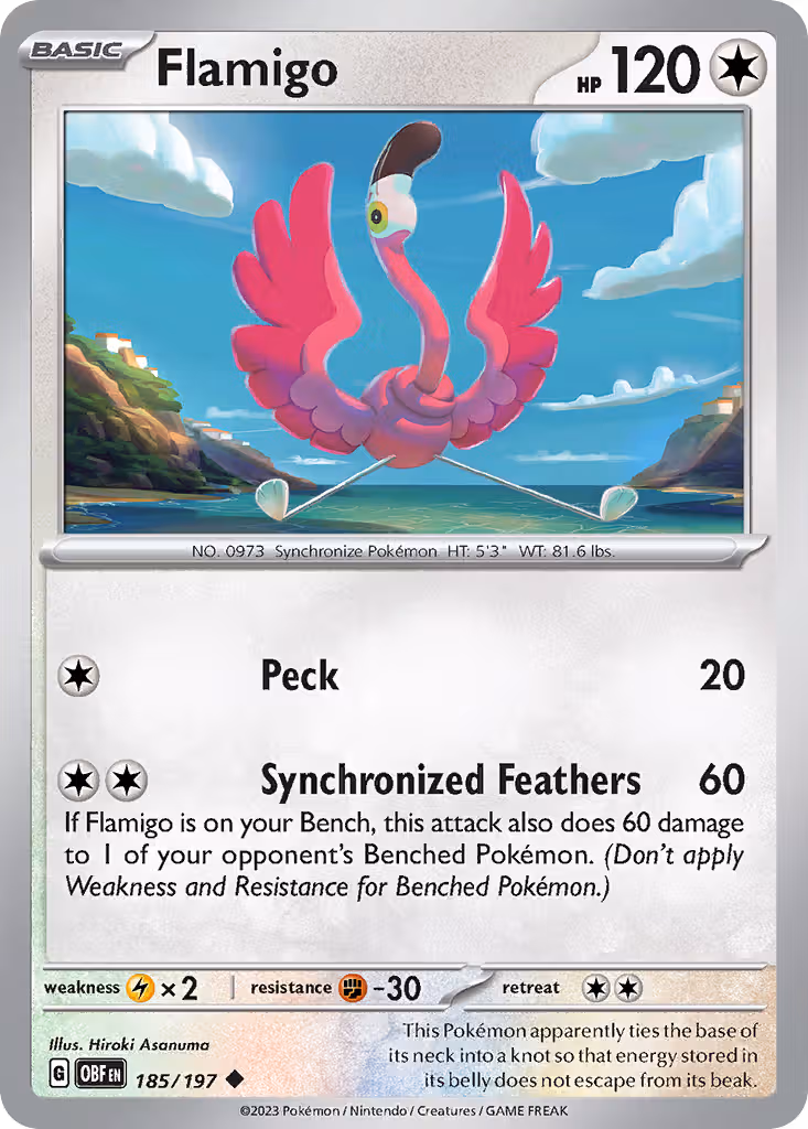 Flamigo 185/197 Pokemon card