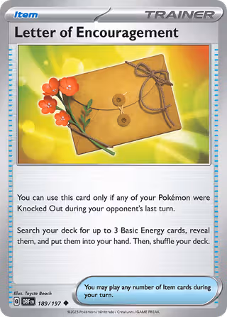 Letter of Encouragement 189/197 Pokemon card