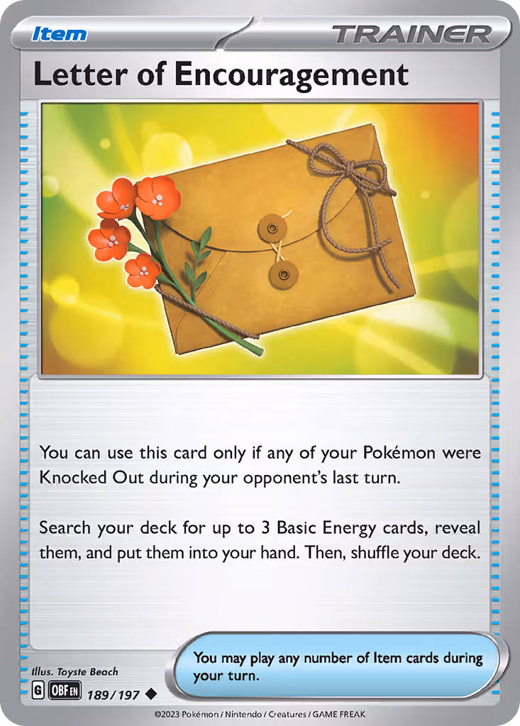 Letter of Encouragement 189/197 Pokemon card