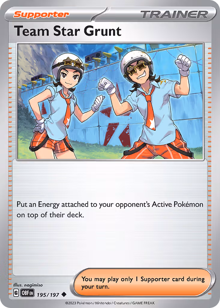 Team Star Grunt 195/197 Pokemon card
