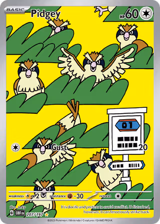 Pidgey 207/197 Pokemon card