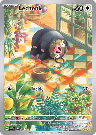 Lechonk 209/197 Pokemon card