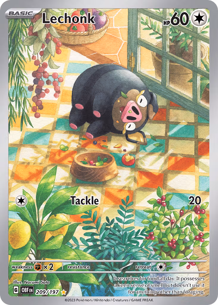 Lechonk 209/197 Pokemon card