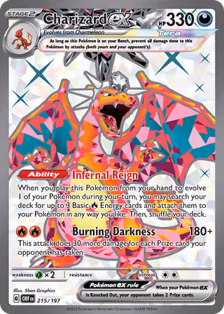 Charizard ex 215/197 Pokemon card