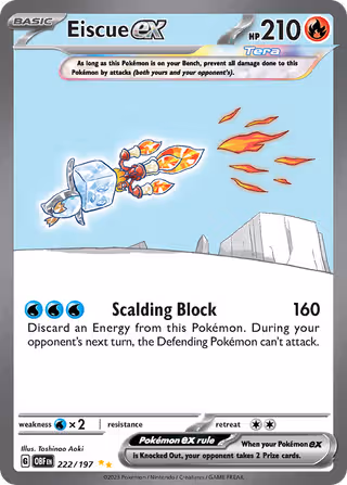 Eiscue ex 222/197 Pokemon card