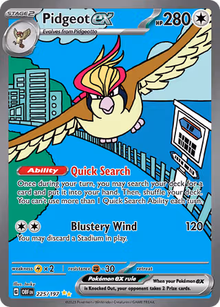 Pidgeot ex 225/197 Pokemon card