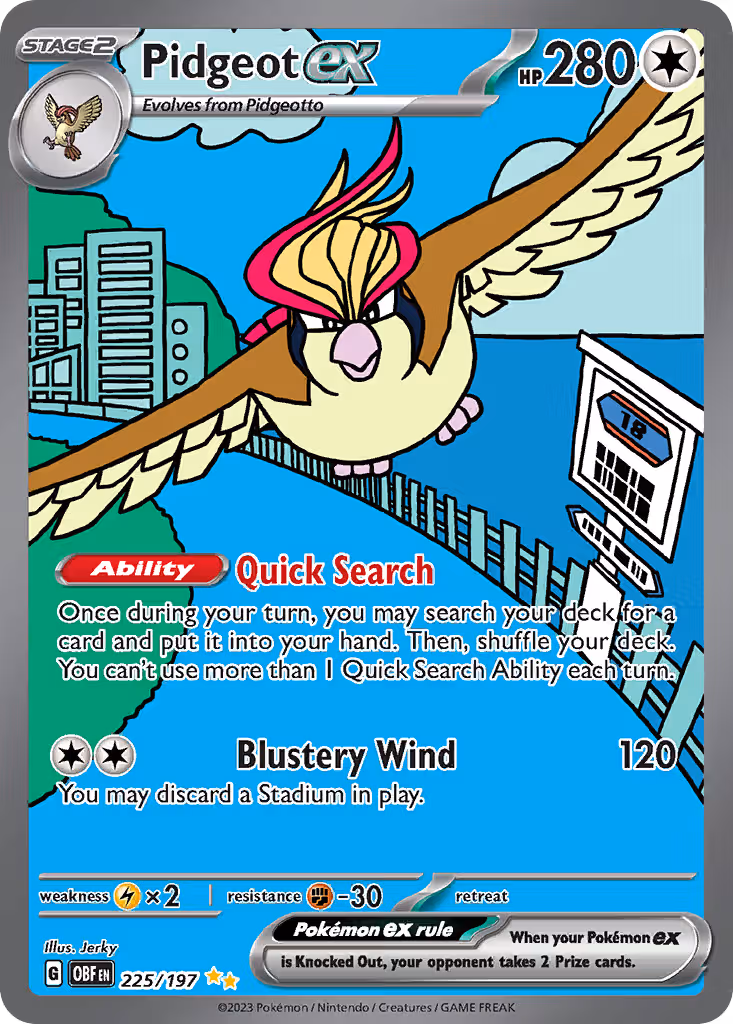 Pidgeot ex 225/197 Pokemon card