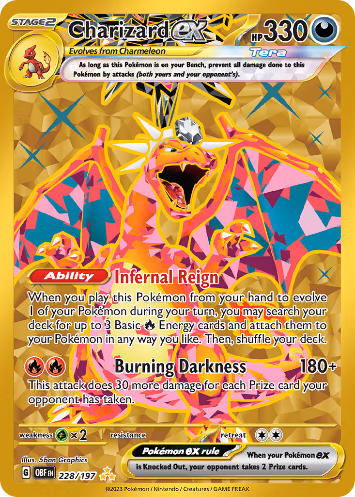 Charizard ex 228/197 Pokemon card