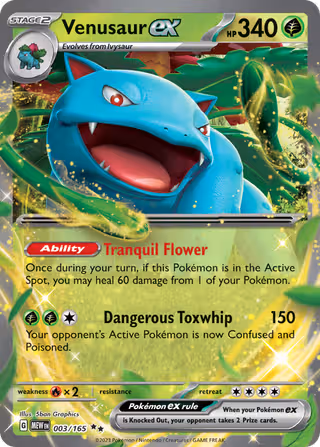 Venusaur ex 3/165 Pokemon card