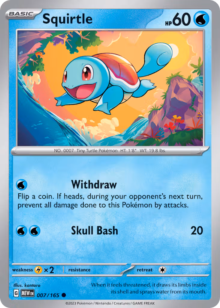 Squirtle 7/165 Pokemon card