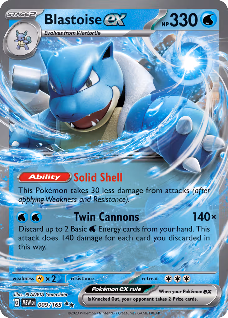Blastoise ex 9/165 Pokemon card
