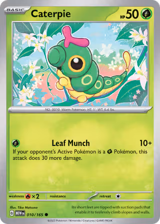 Caterpie 10/165 Pokemon card