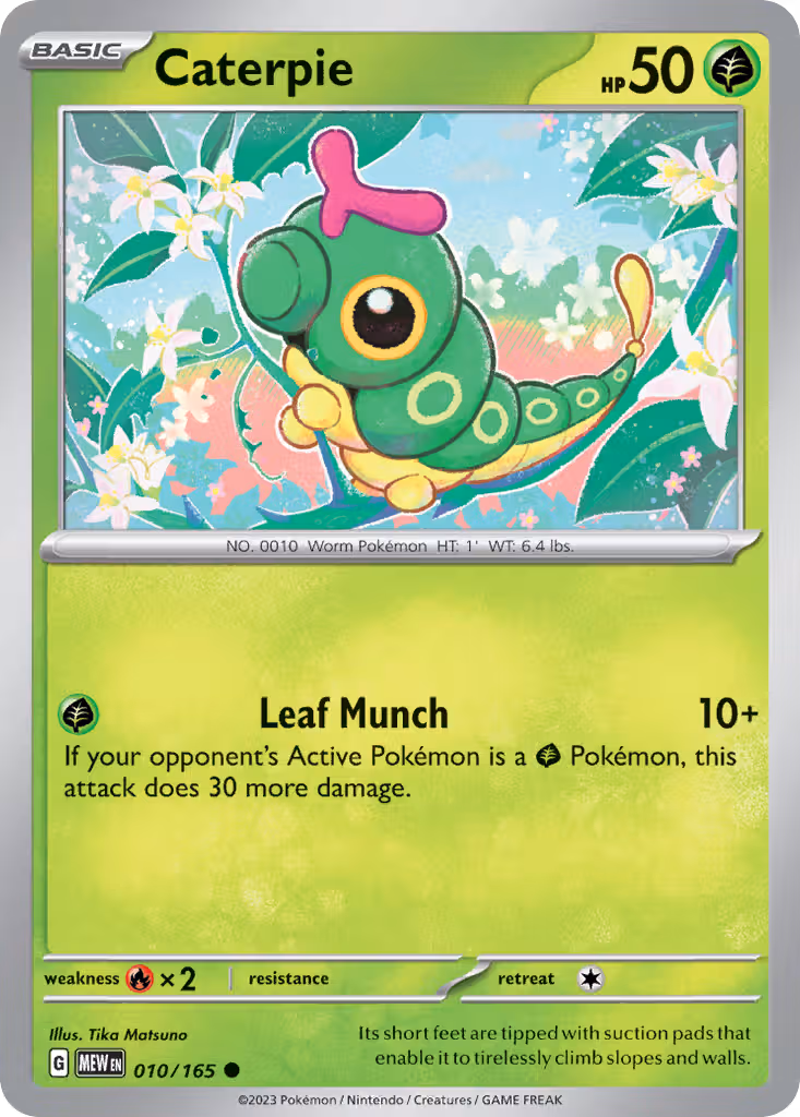Caterpie 10/165 Pokemon card