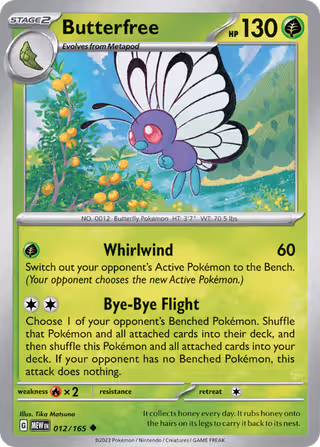 Butterfree 12/165 Pokemon card
