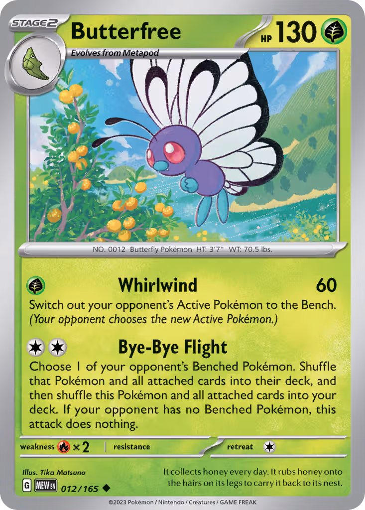 Butterfree 12/165 Pokemon card