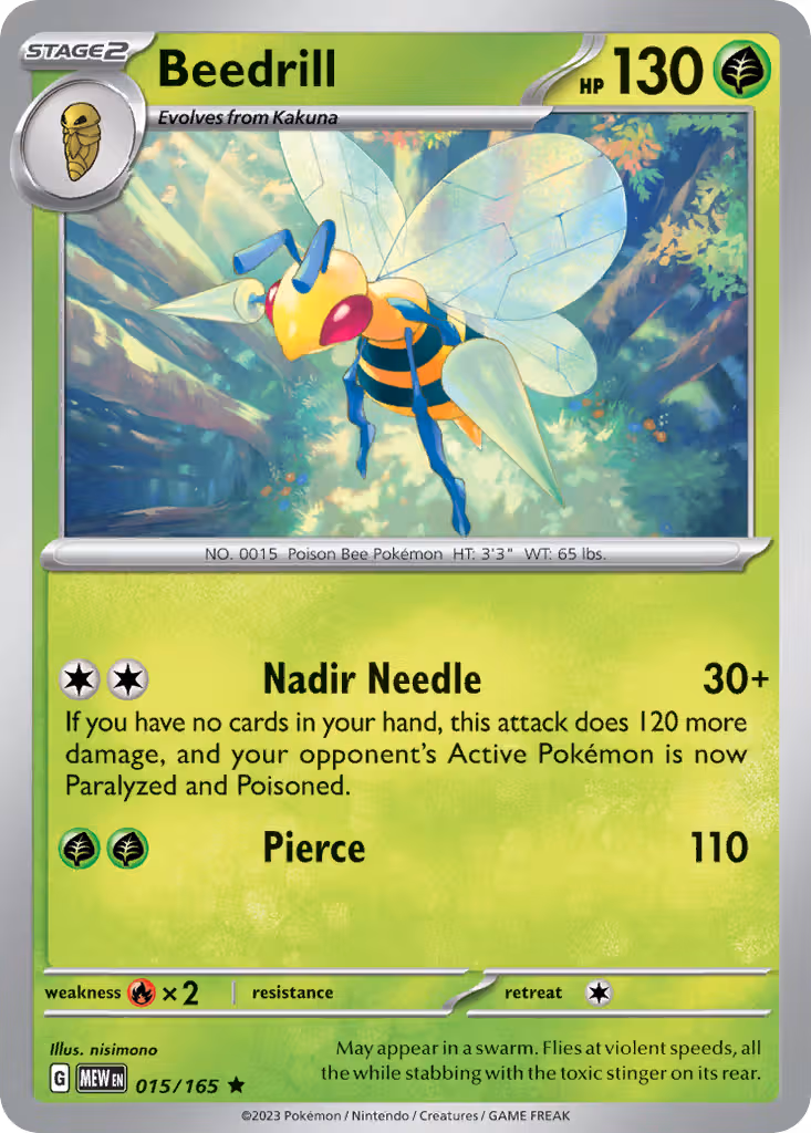 Beedrill 15/165 Pokemon card