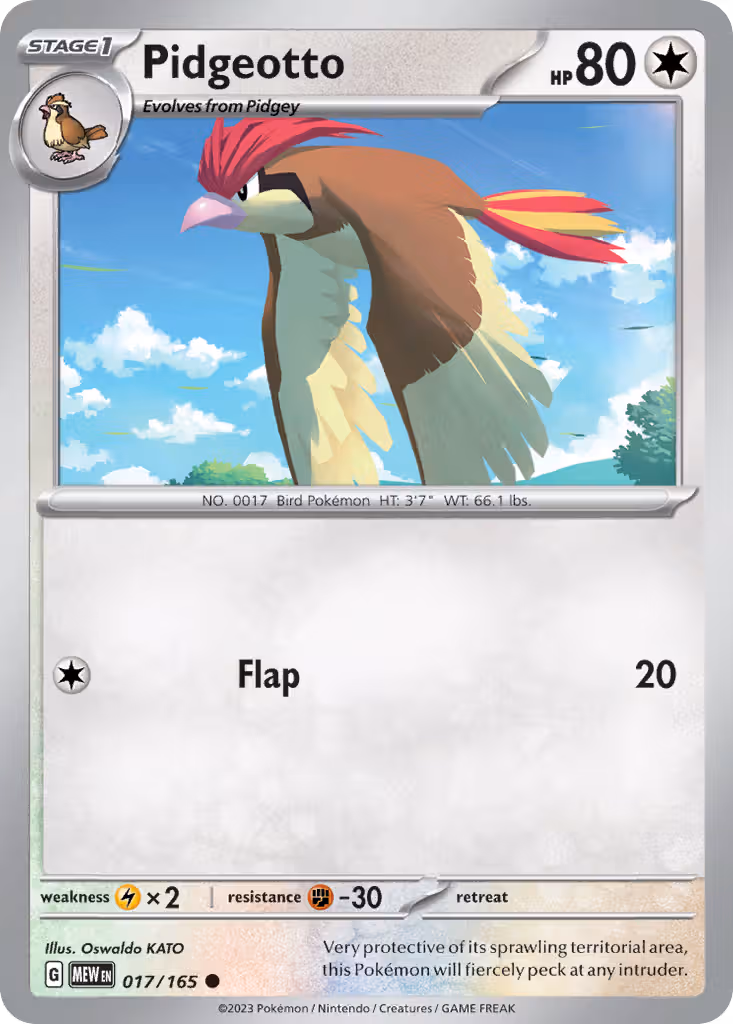 Pidgeotto 17/165 Pokemon card