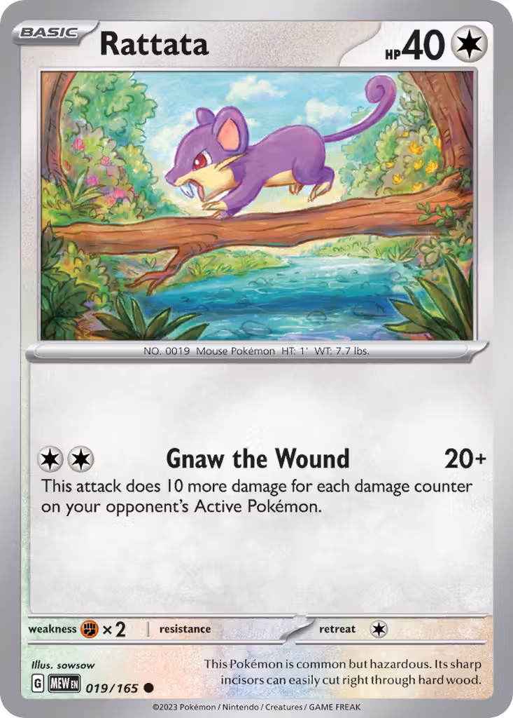 Rattata 19/165 Pokemon card