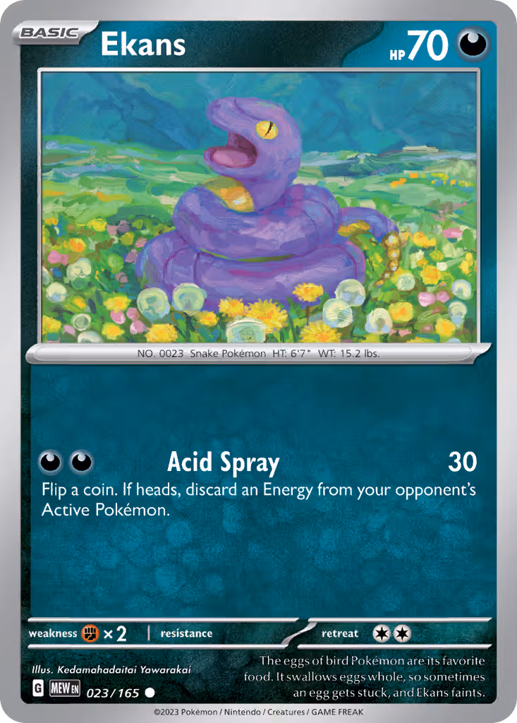 Ekans 23/165 Pokemon card