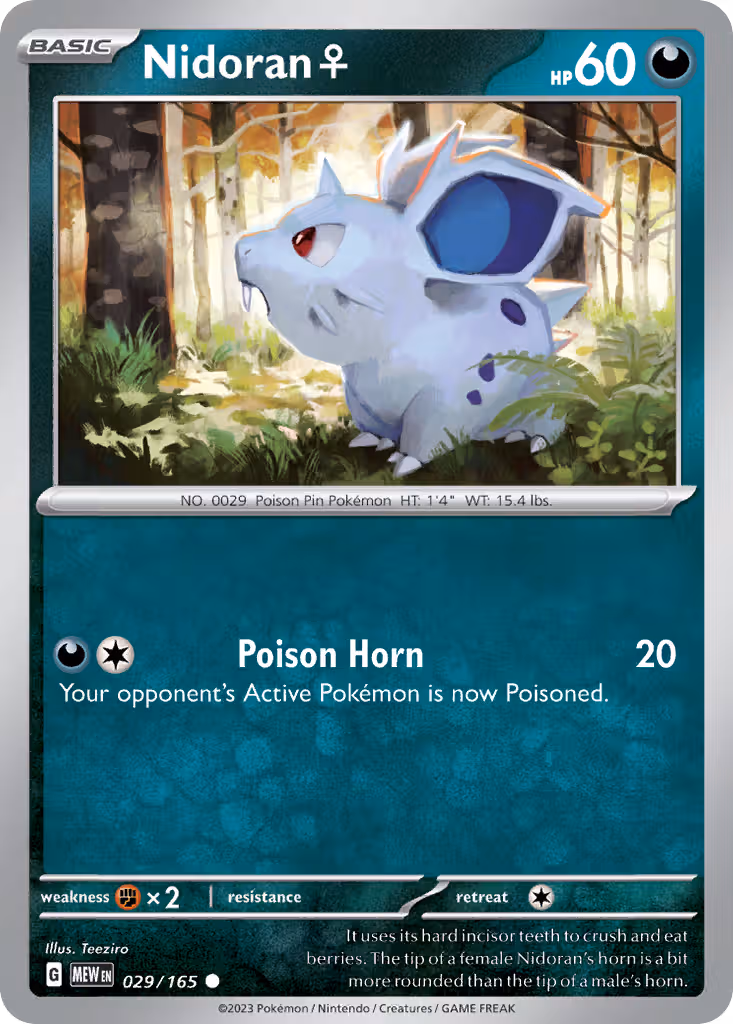 Nidoran♀ 29/165 Pokemon card