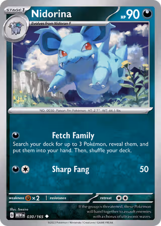 Nidorina 30/165 Pokemon card