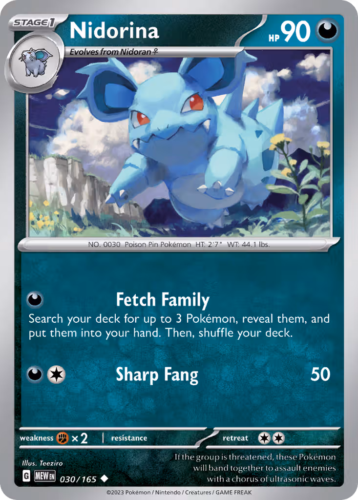 Nidorina 30/165 Pokemon card