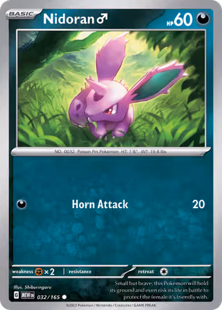 Nidoran♂ 32/165 Pokemon card