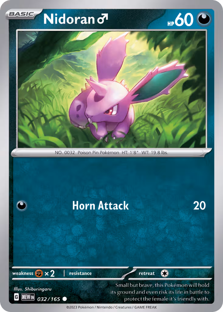 Nidoran♂ 32/165 Pokemon card