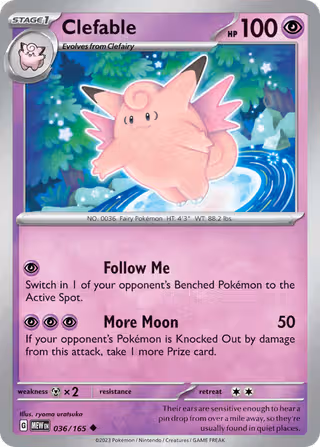 Clefable 36/165 Pokemon card