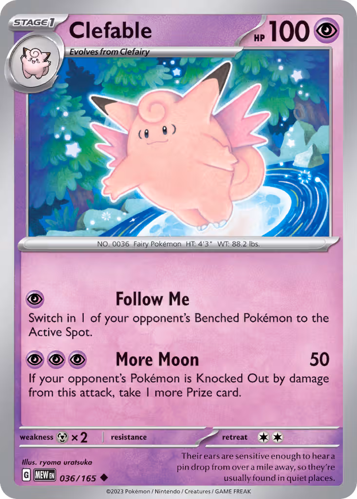 Clefable 36/165 Pokemon card