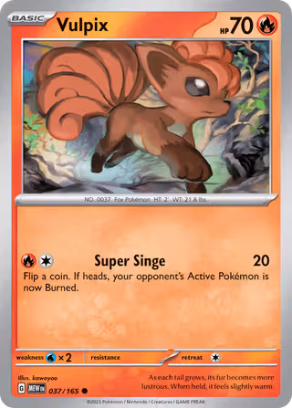 Vulpix 37/165 Pokemon card