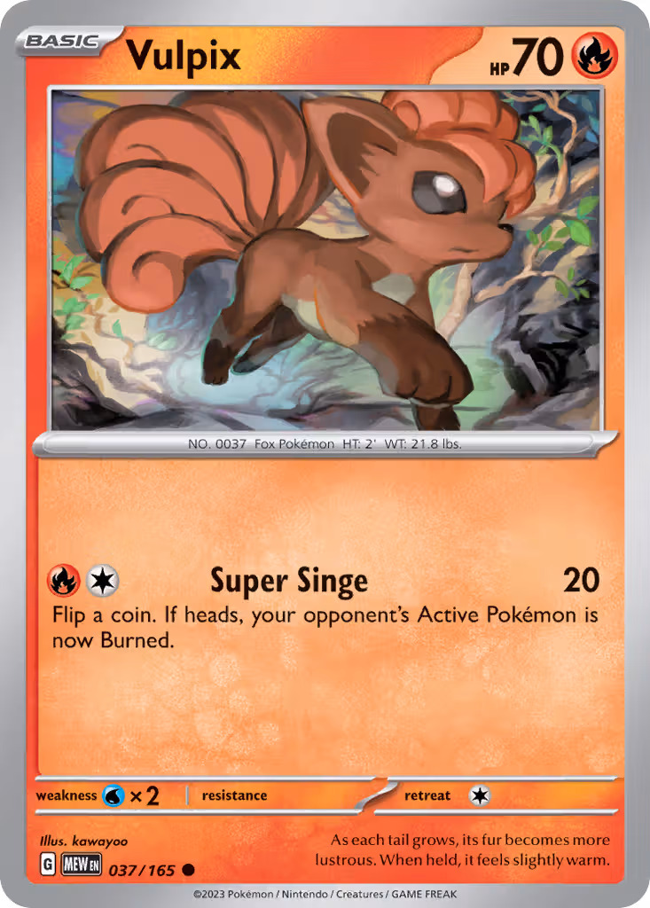 Vulpix 37/165 Pokemon card