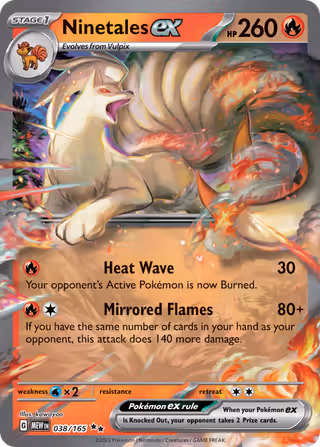 Ninetales ex 38/165 Pokemon card