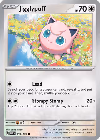 Jigglypuff 39/165 Pokemon card