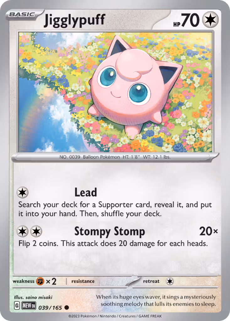 Jigglypuff 39/165 Pokemon card