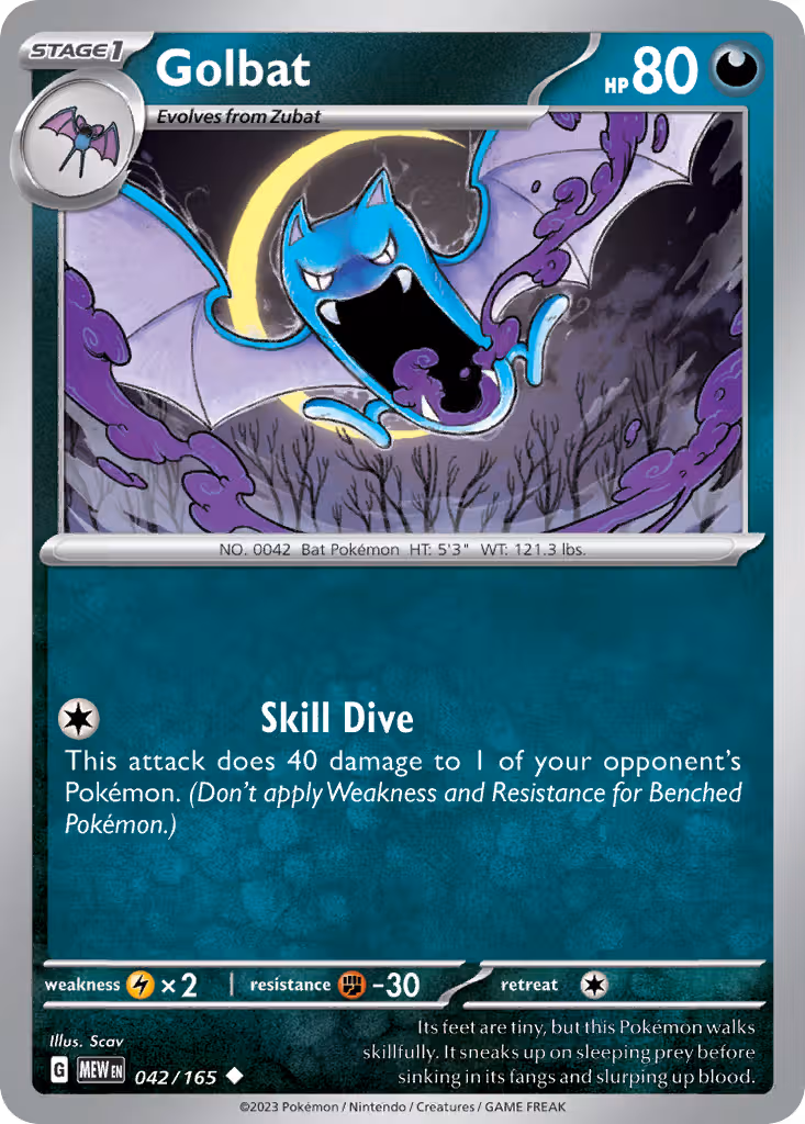 Golbat 42/165 Pokemon card