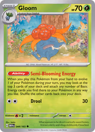 Gloom 44/165 Pokemon card