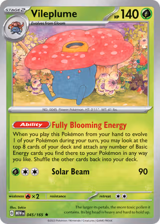 Vileplume 45/165 Pokemon card