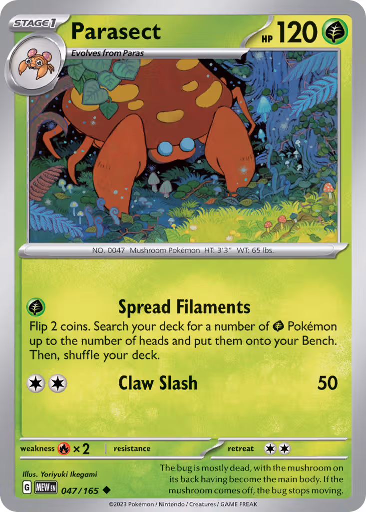 Parasect 47/165 Pokemon card